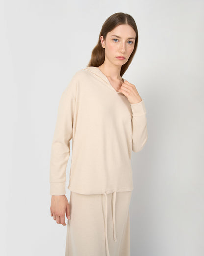 Set sudadera falda angorina beige
