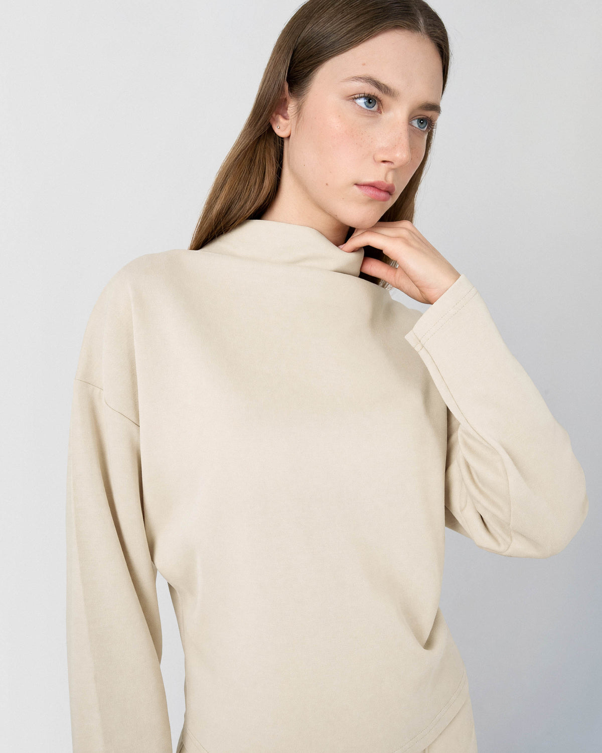 Ensemble drapé à pince uni naturel
