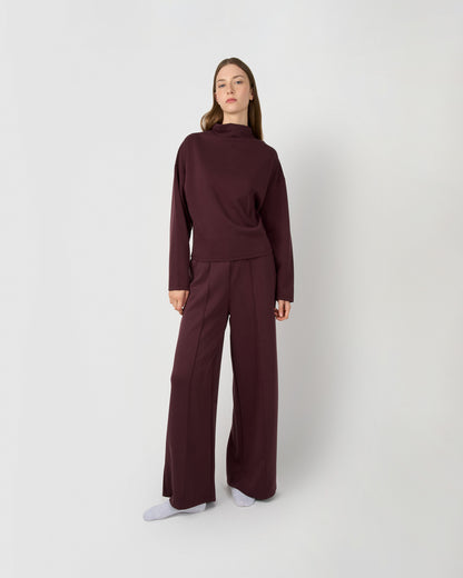 Set drapeado pinza liso tinto
