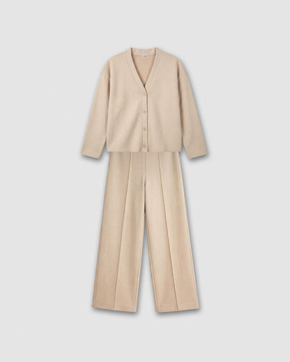 Set rebeca pantalón paño beige