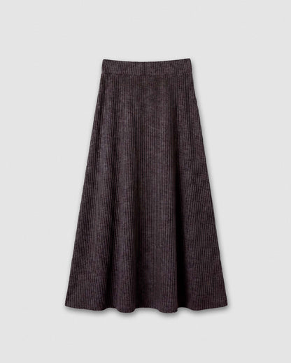 Set rebeca falda evasé canalé gris marengo