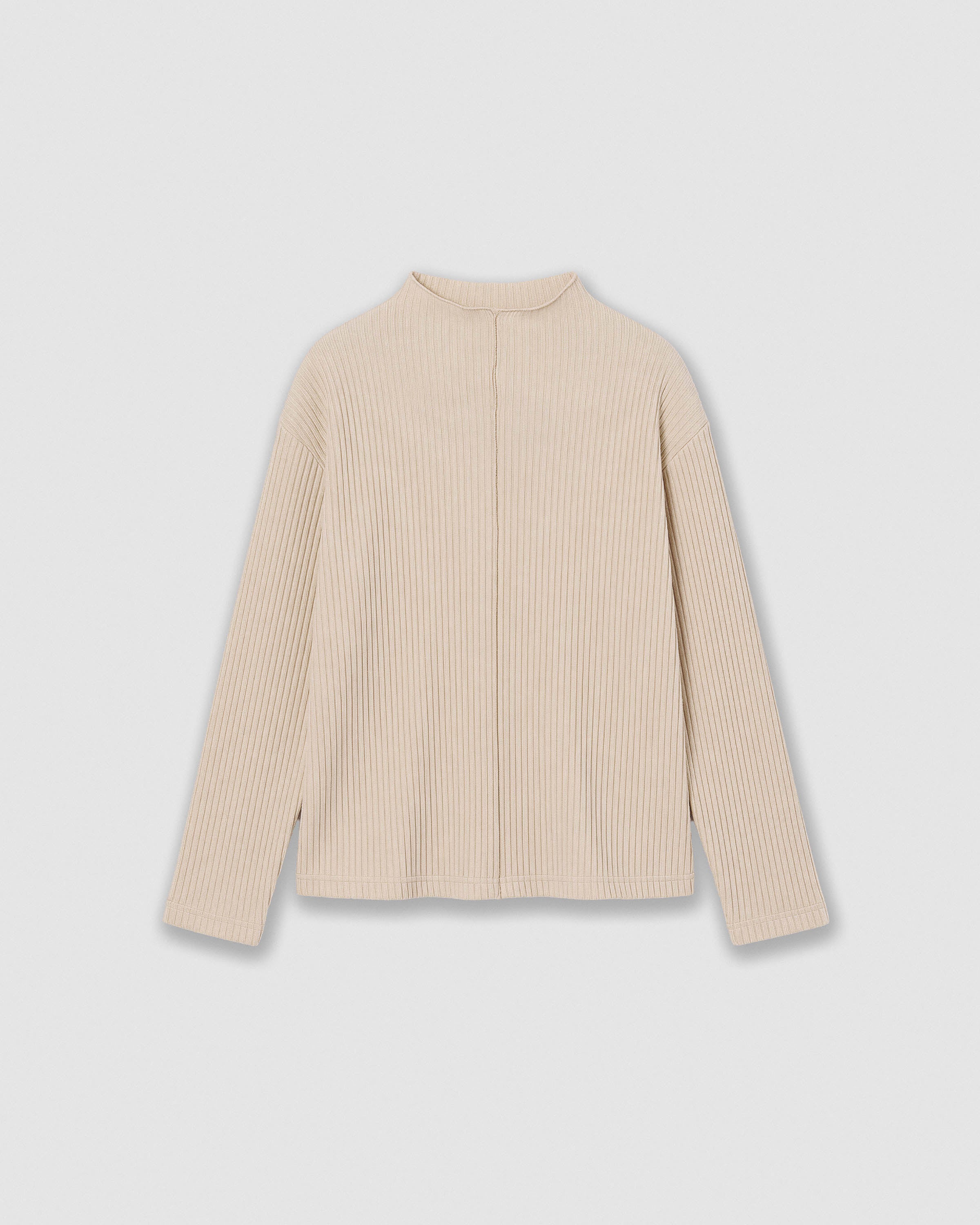 Set jersey pantalón canalé liso beige