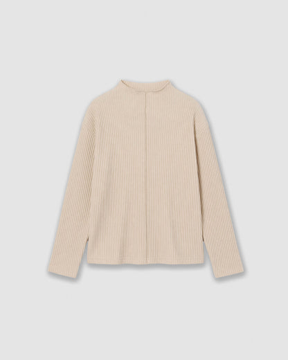 Set jersey pantalón canalé liso beige