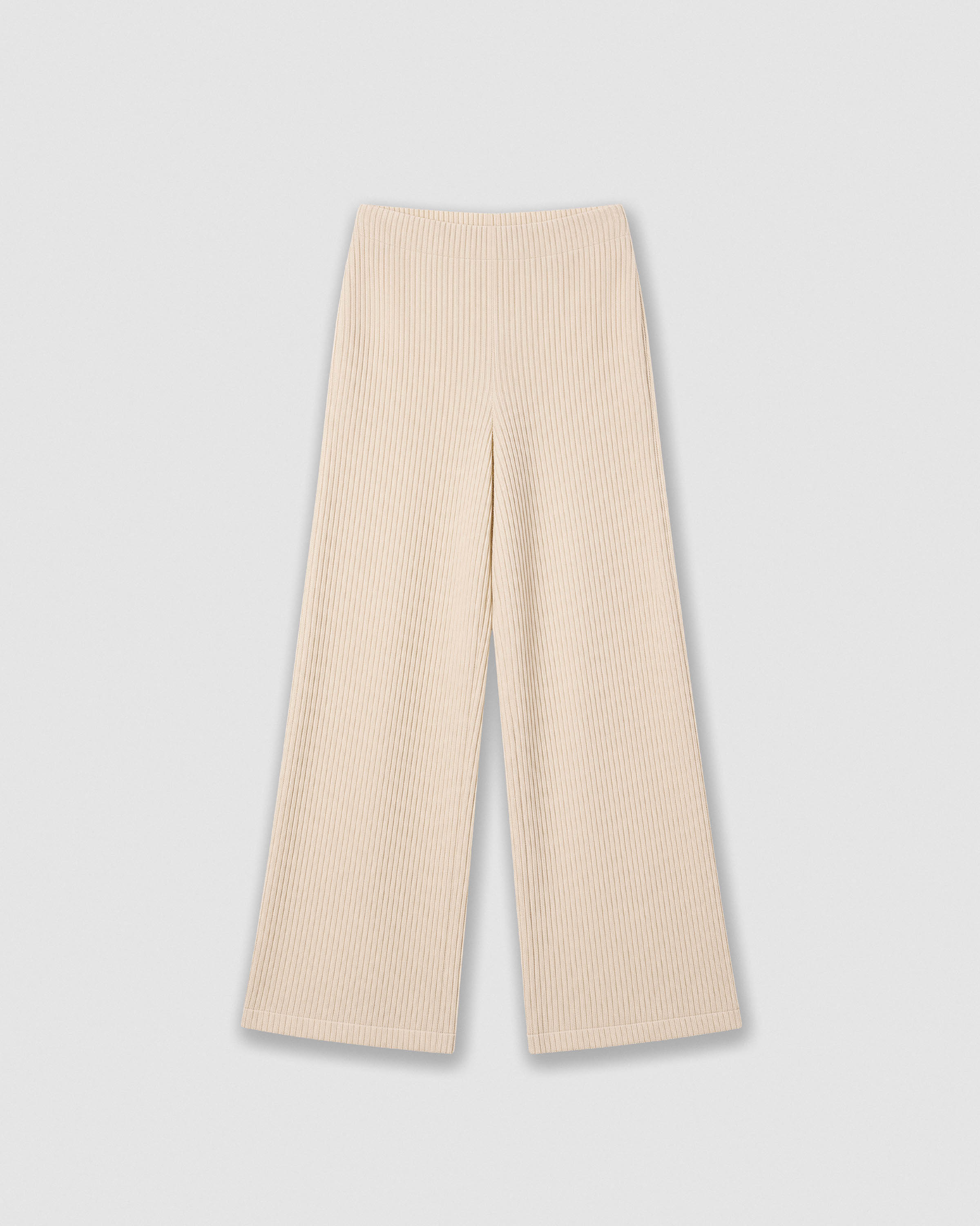 Set jersey pantalón canalé liso beige