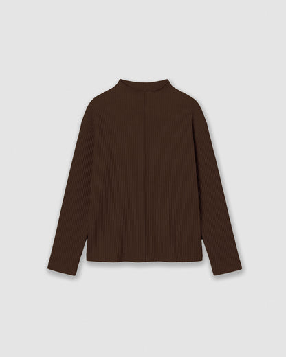 Set jersey pantalón canalé liso chocolate