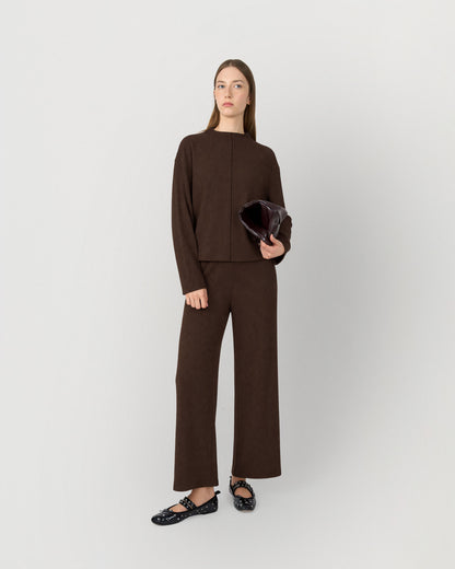 Set jersey pantalón canalé chocolate