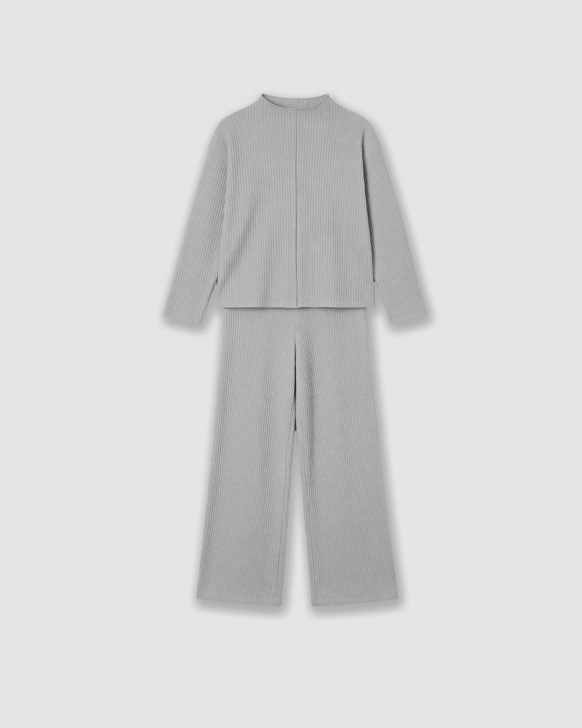 Set jersey pantalón canalé liso gris claro