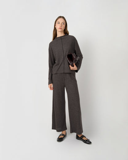 Set jersey pantalón canalé liso gris marengo