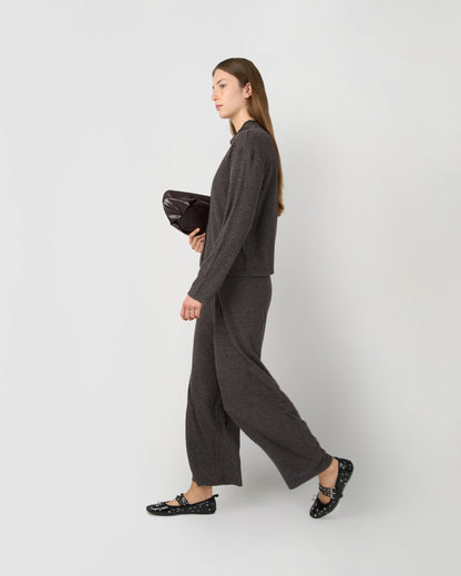 Set jersey pantalón canalé liso gris marengo