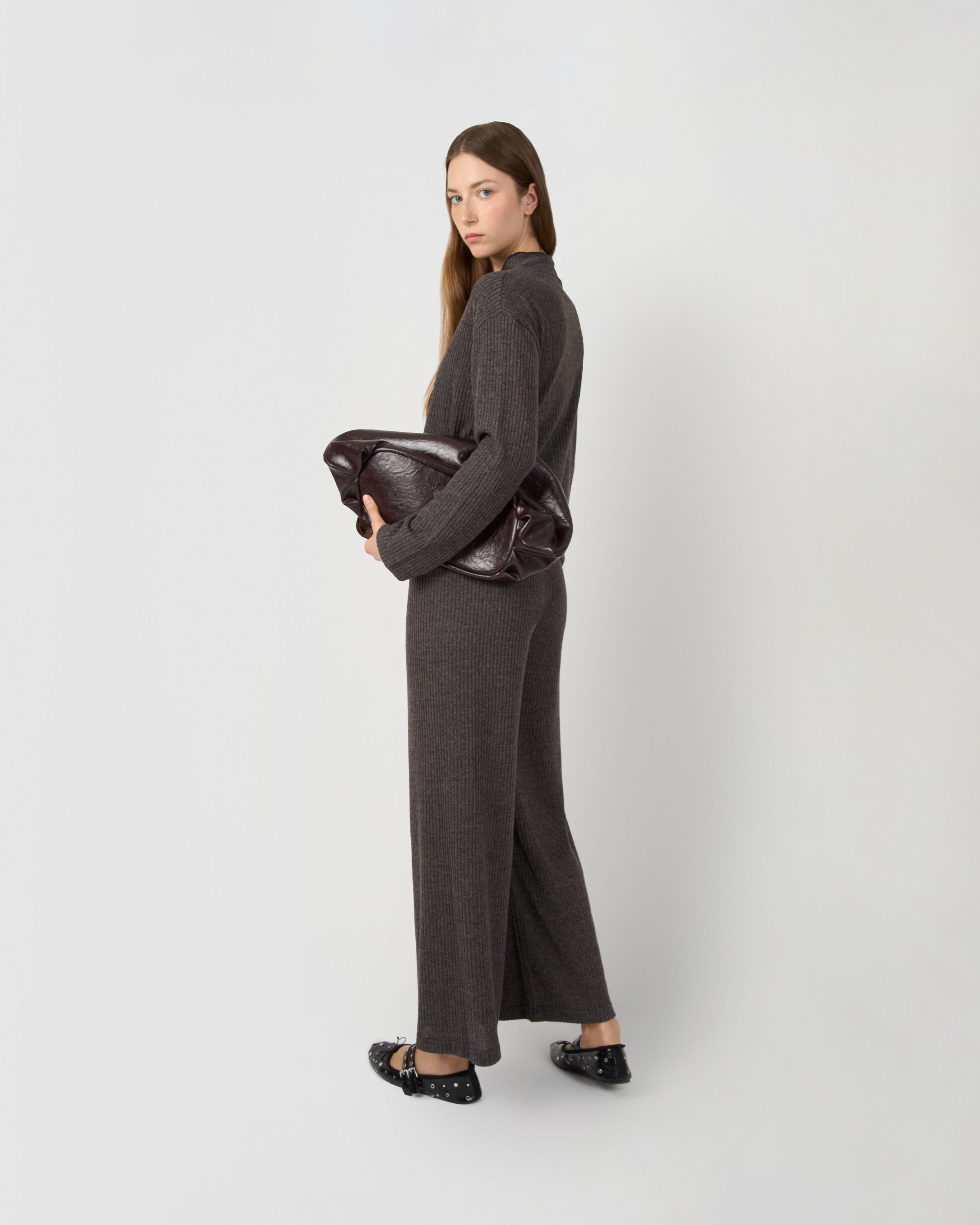 Set jersey pantalón canalé liso gris marengo