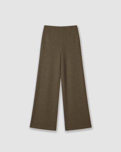 Set jersey pantalón canalé liso verde