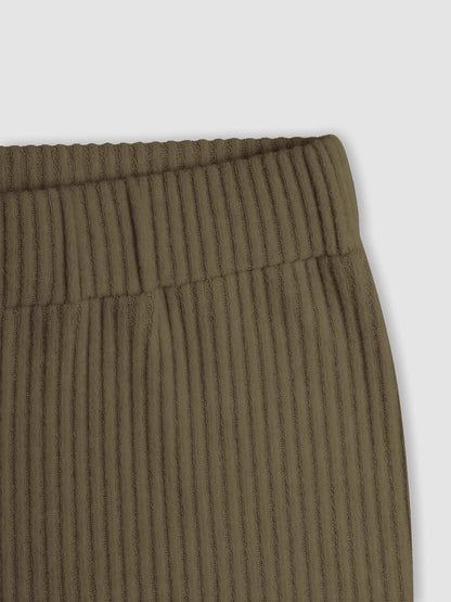 Set jersey pantalón canalé liso verde