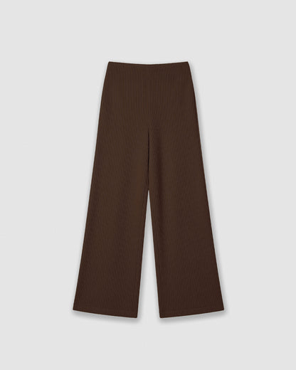 Set jersey pantalón rib canalé chocolate