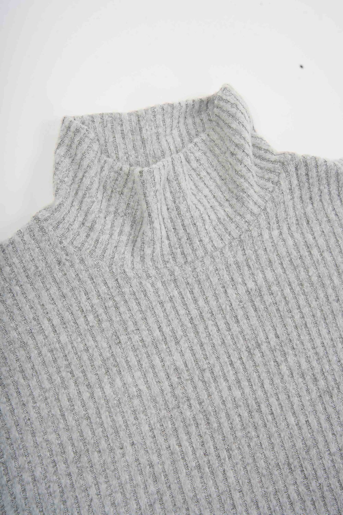 Set jersey pantalón rib canalé gris claro