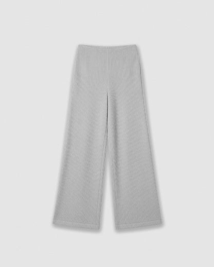 Set jersey pantalón rib canalé gris claro
