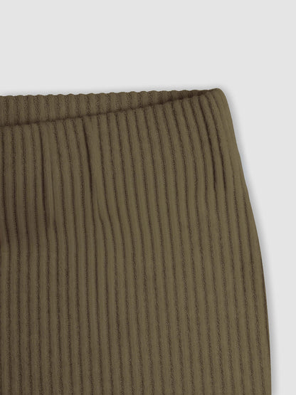 Ribbed sweater and trousers set green