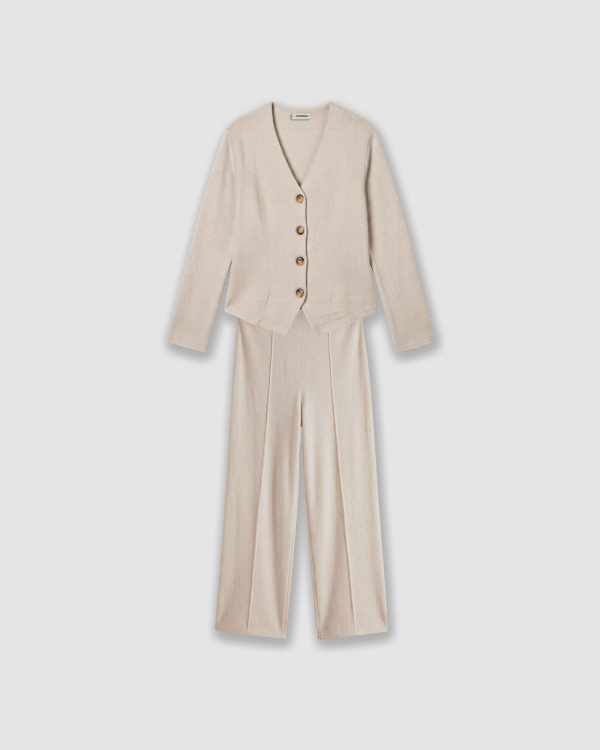 Set chaqueta pantalón angorina beige