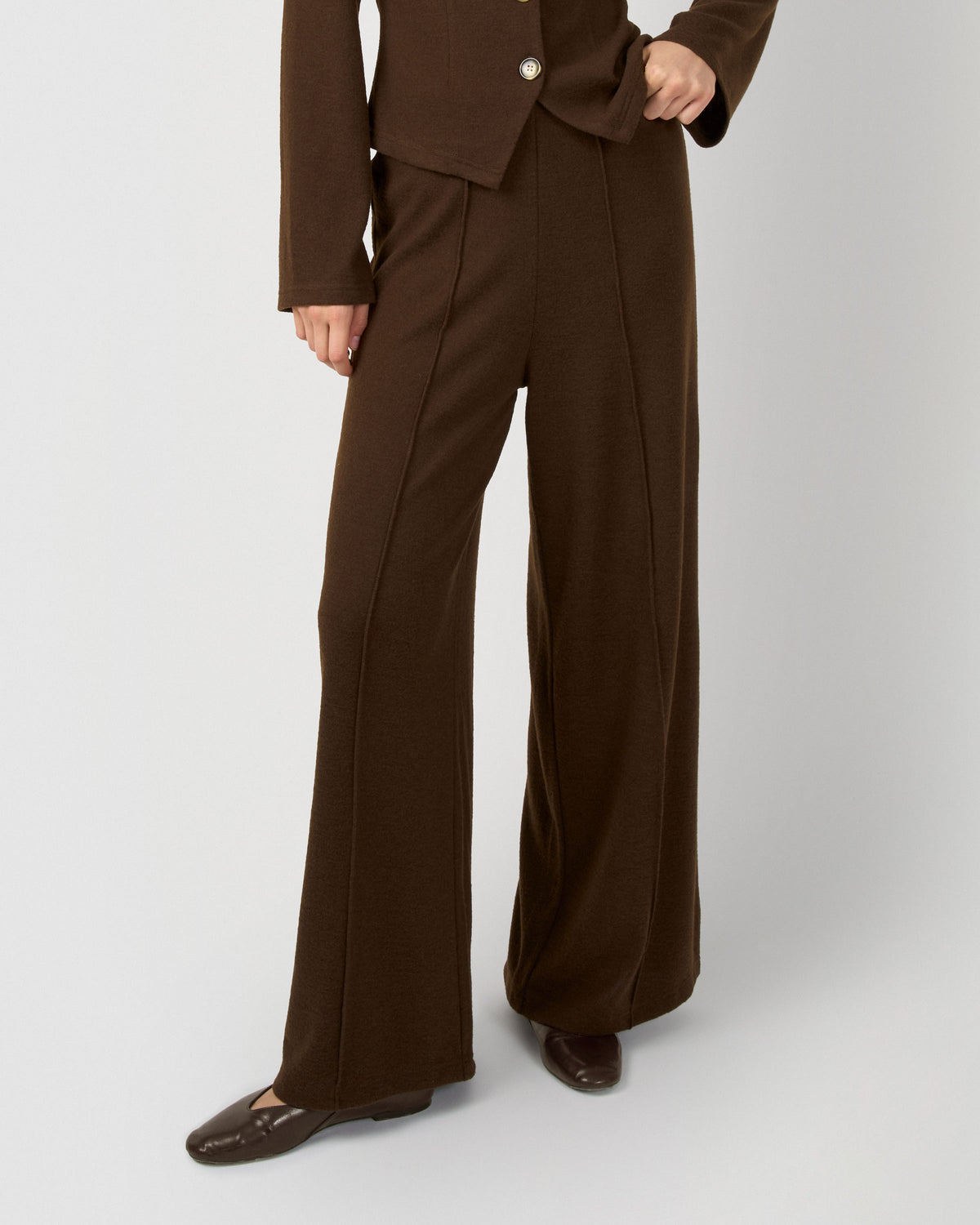 Set chaqueta pantalón angorina chocolate