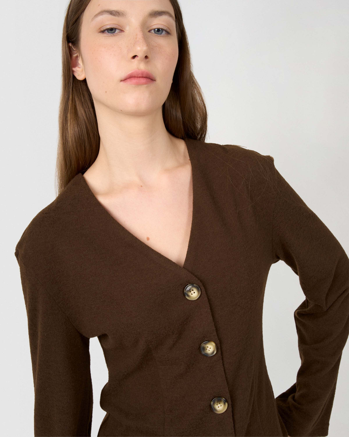 Set chaqueta pantalón angorina chocolate