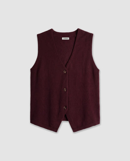 Set chaleco pantalón angorina burdeos