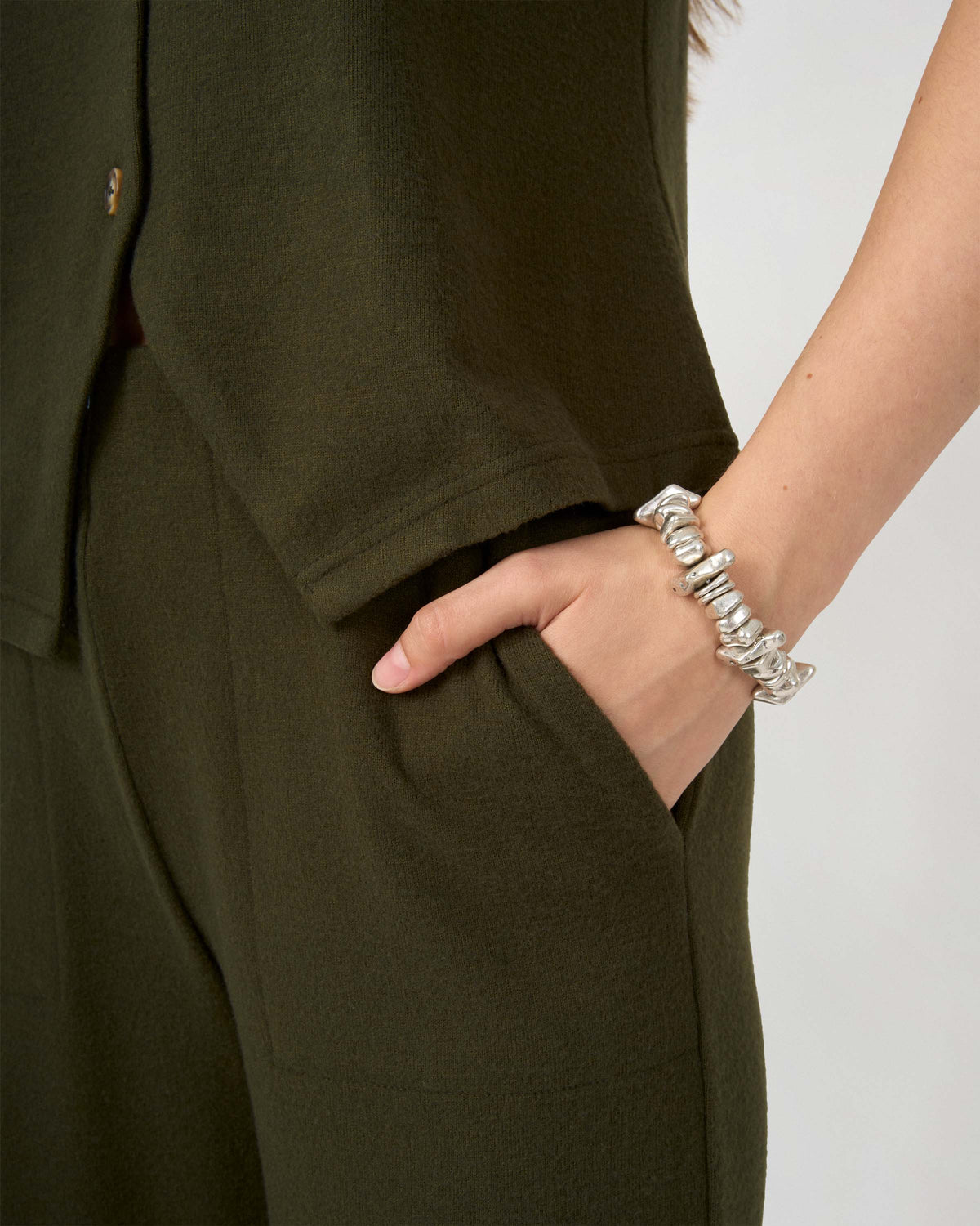 Set chaleco pantalón angorina verde