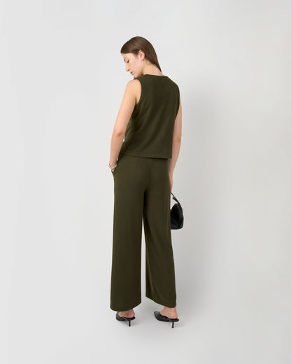 Set chaleco pantalón angorina verde