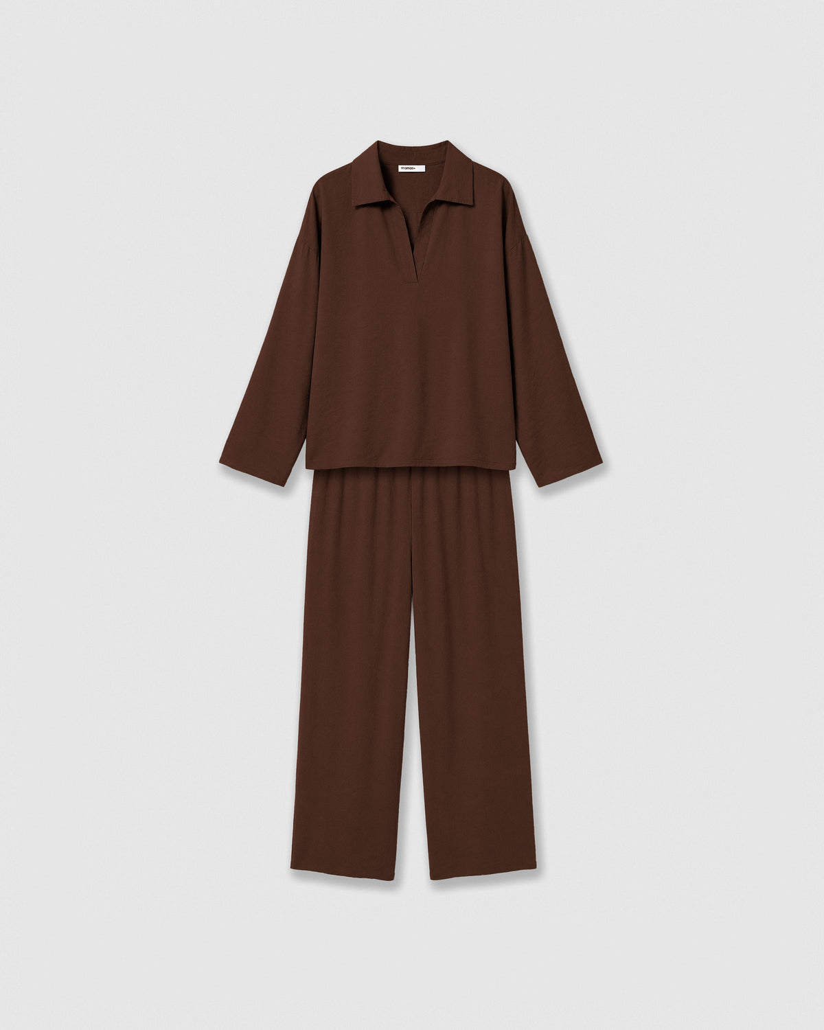 Set blusa pantalón liso marrón