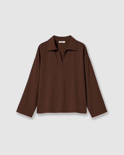 Set blusa pantalón liso marrón