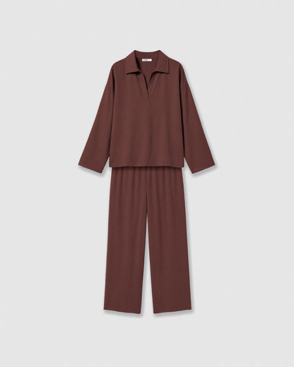 Set blusa pantalón liso tinto