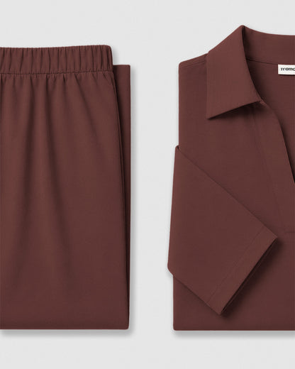 Set blusa pantalón liso tinto