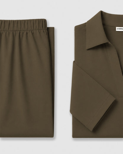 Set blusa pantalón liso verde