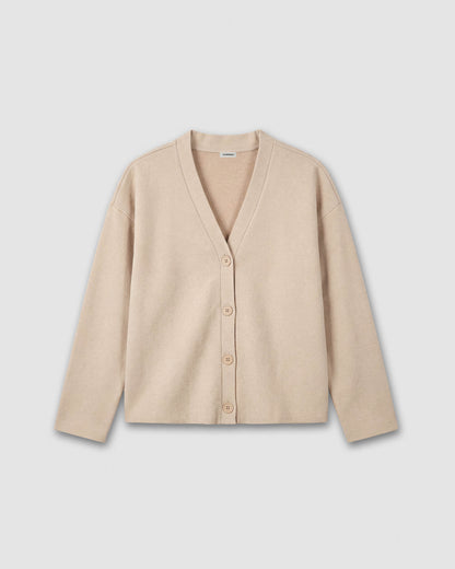 Rebeca botón paño beige