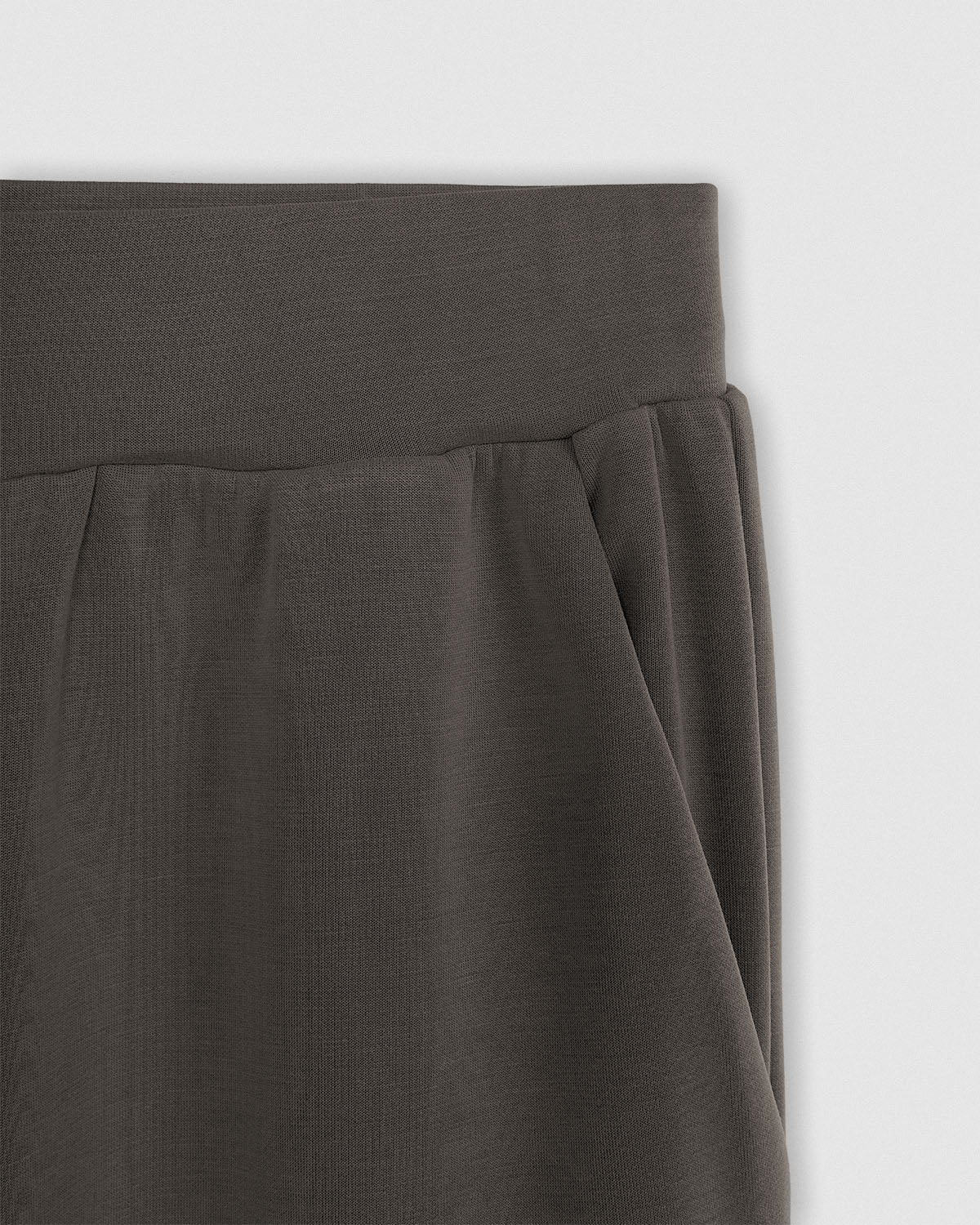 Pantalón largo fluido liso gris marengo