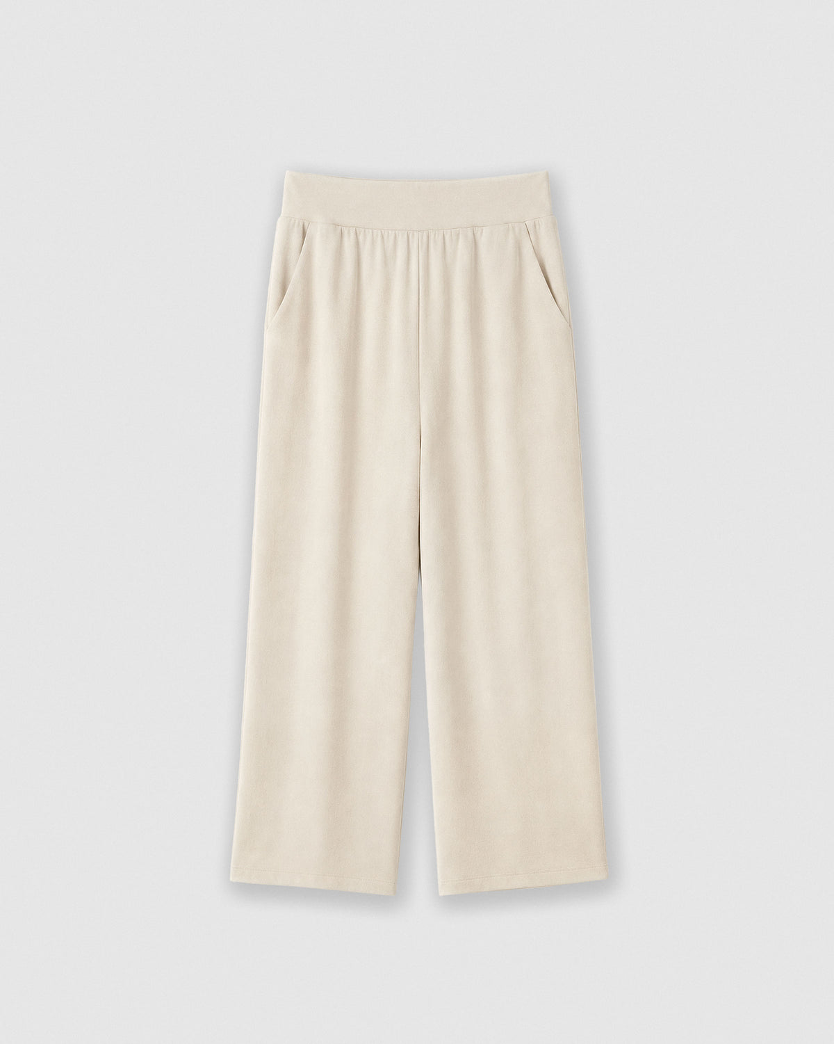 Pantaloni lunghi fluidi lisci naturale