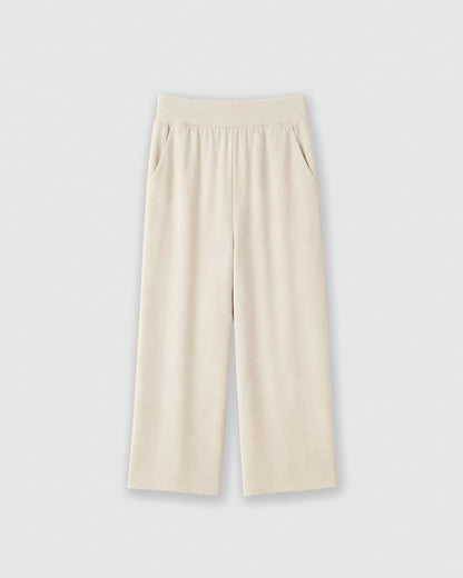 Pantaloni lunghi fluidi lisci naturale