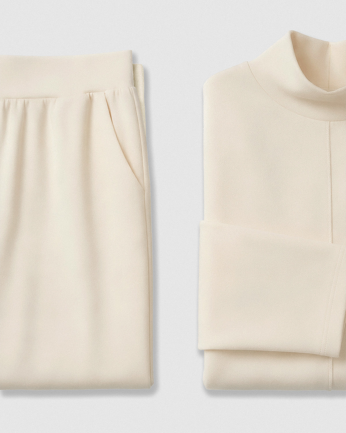 Pantaloni lunghi fluidi lisci naturale