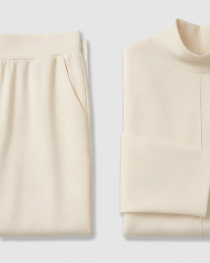Pantaloni lunghi fluidi lisci naturale
