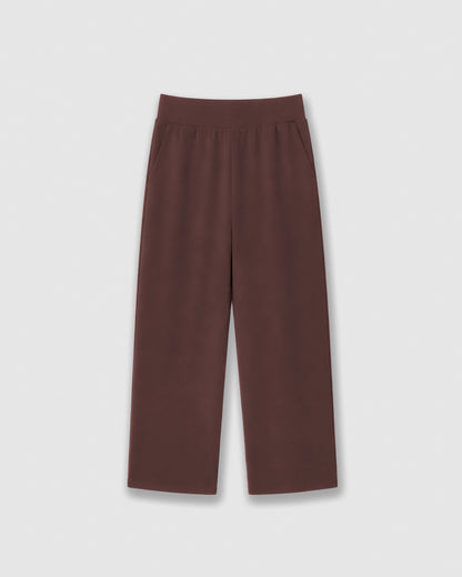Pantalón largo fluido liso tinto