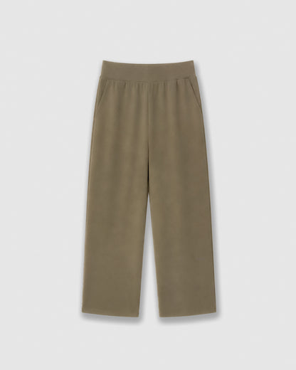 Pantalón largo fluido liso verde cacería