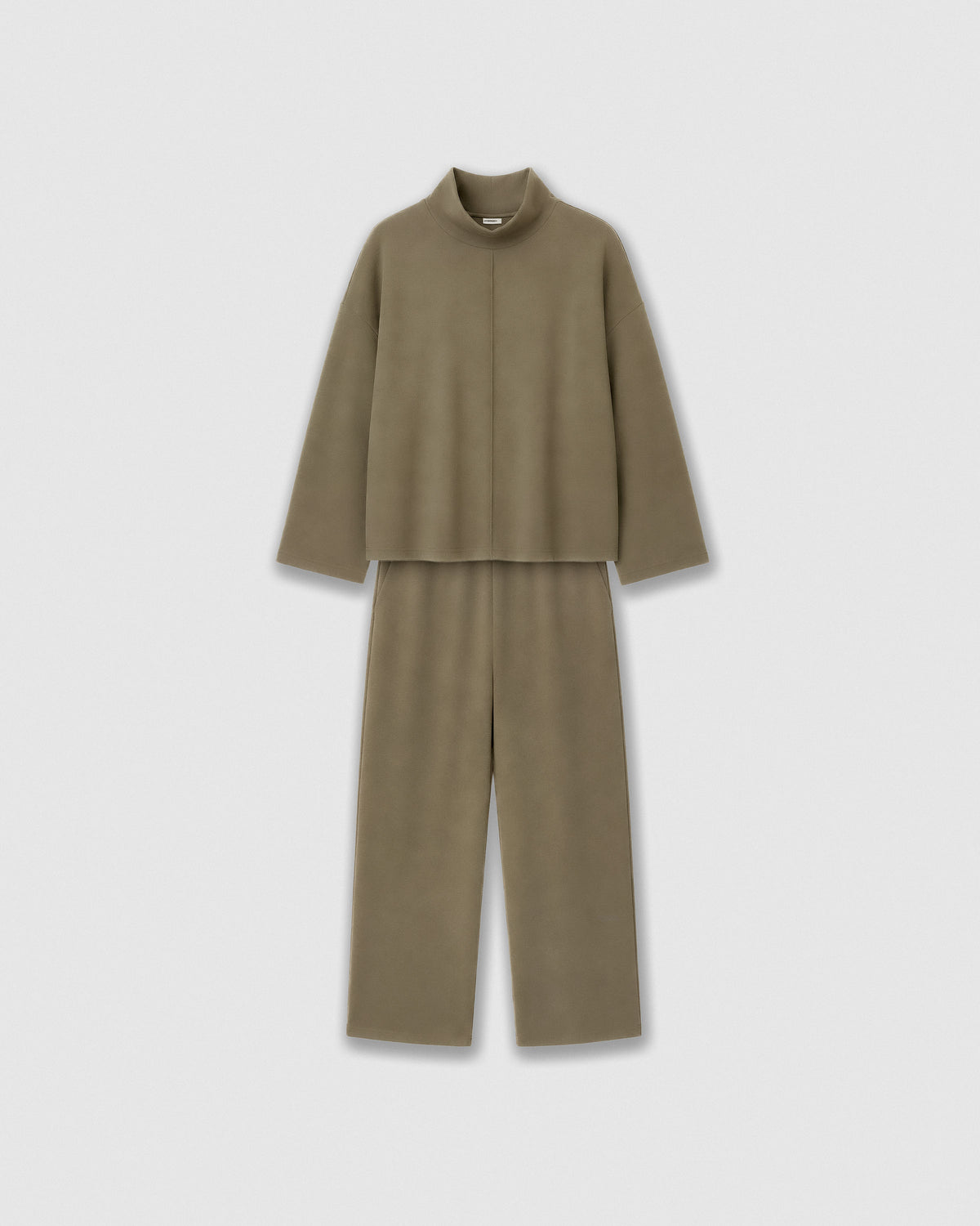 Pantalón largo fluido liso verde cacería