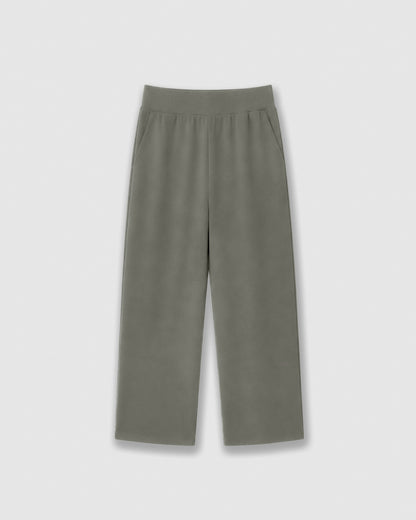 Pantaloni lunghi fluidi lisci blu acqua