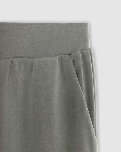 Pantaloni lunghi fluidi lisci blu acqua