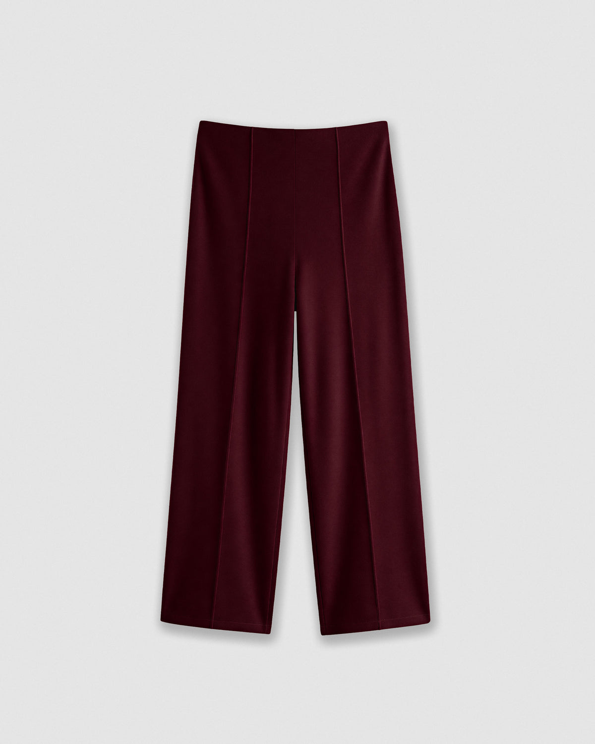 Pantalón largo pinzas angorina liso burdeos