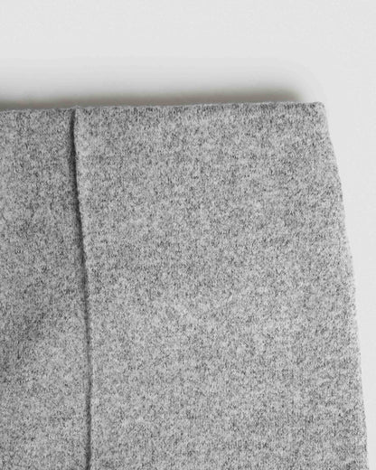 Pantalón largo pinzas angorina liso gris claro