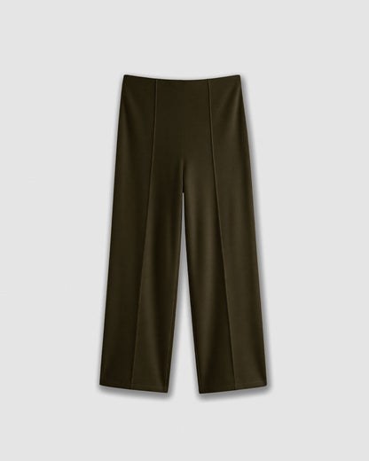Pantalón largo pinzas angorina liso verde