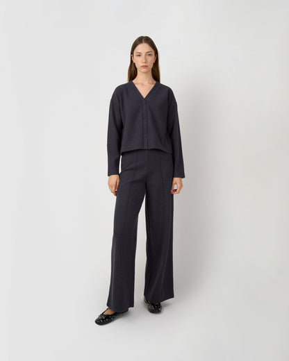 Pantalón largo pinza paño azul marino