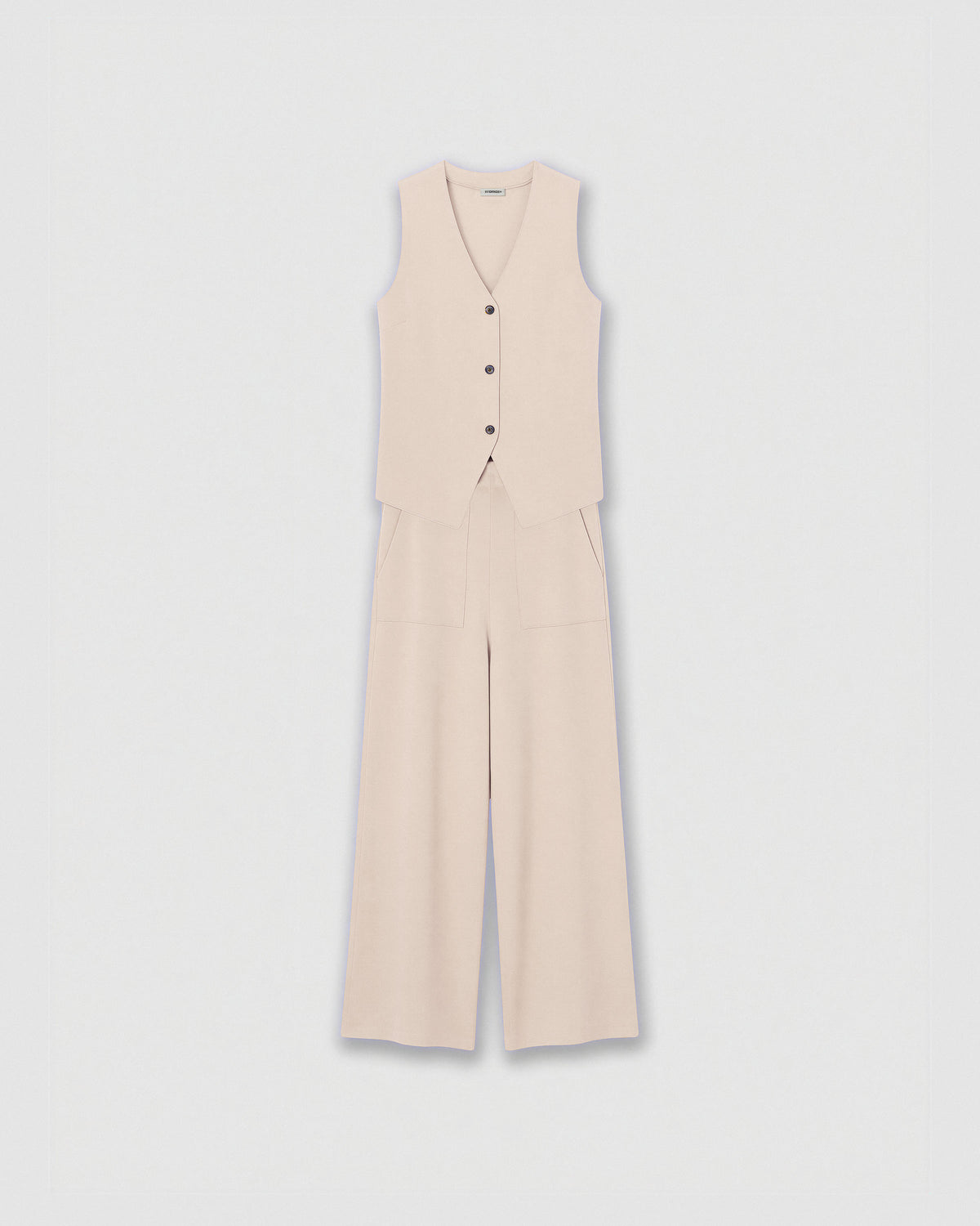 Pantalón largo angorina liso beige
