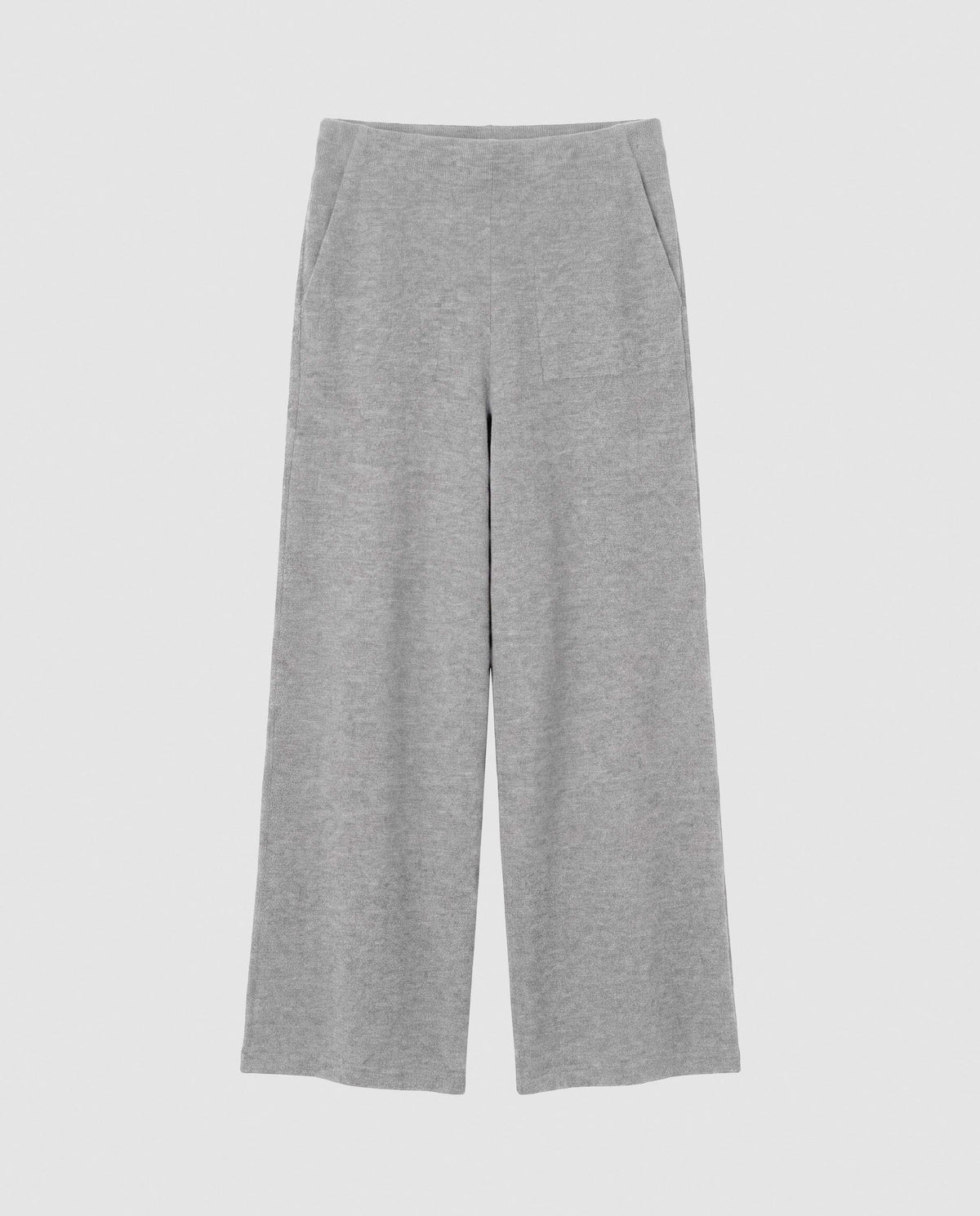 Pantalón largo angorina liso gris claro
