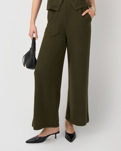 Pantalón largo angorina liso verde