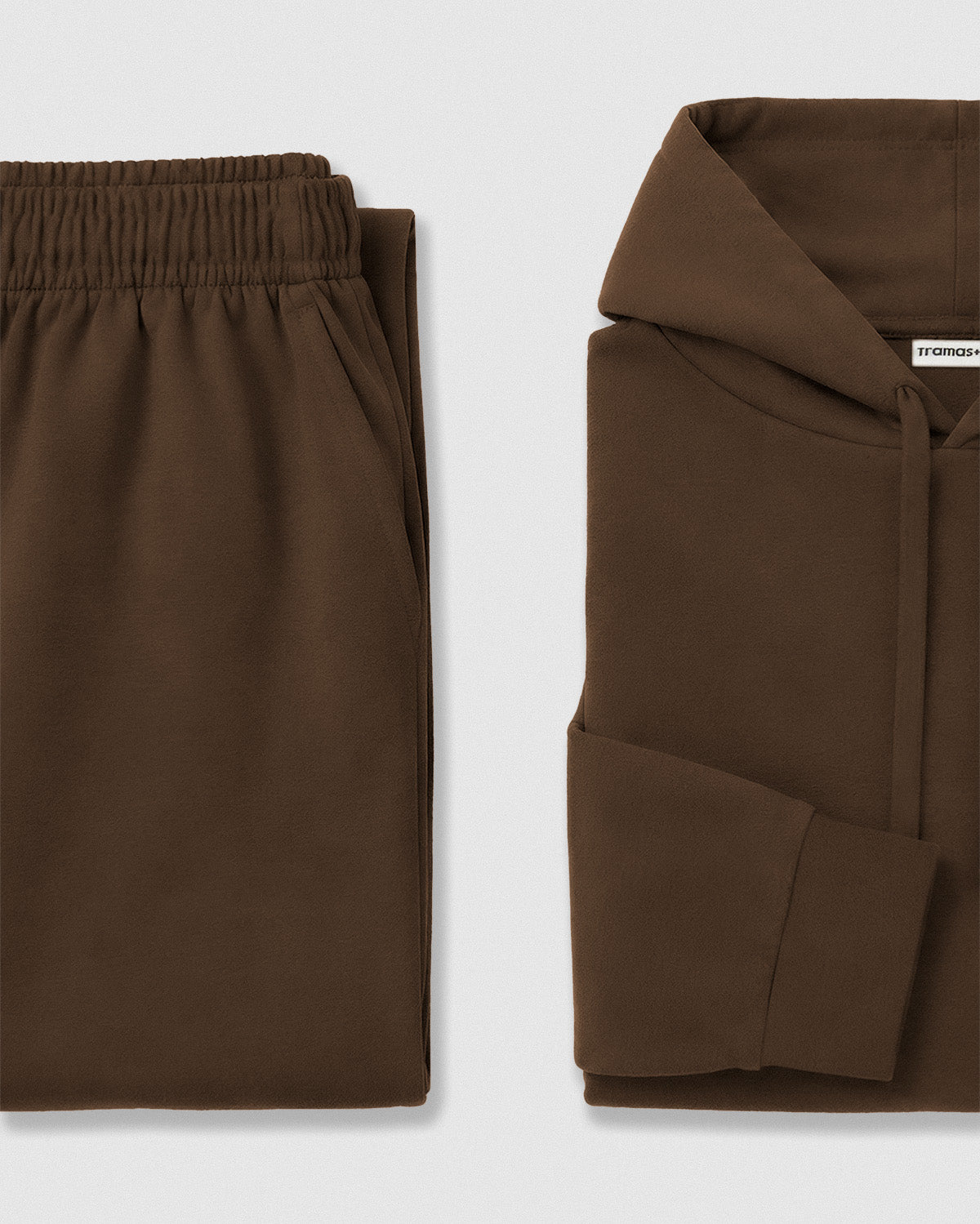 Calças jogger fluidas lisas castanho